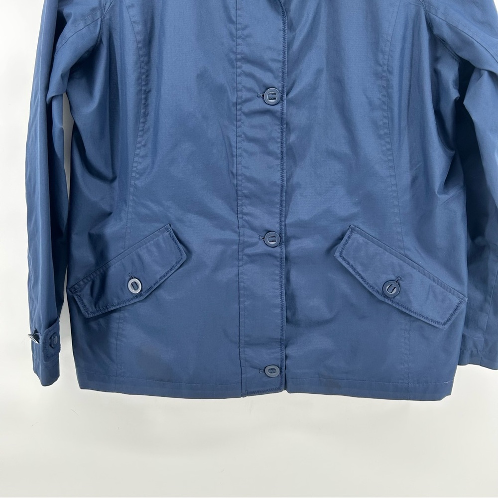 Lands End Womens Large Blue Rain Jacket Lightweight Water Resistant Coat No Hood - Picture 3 of 13